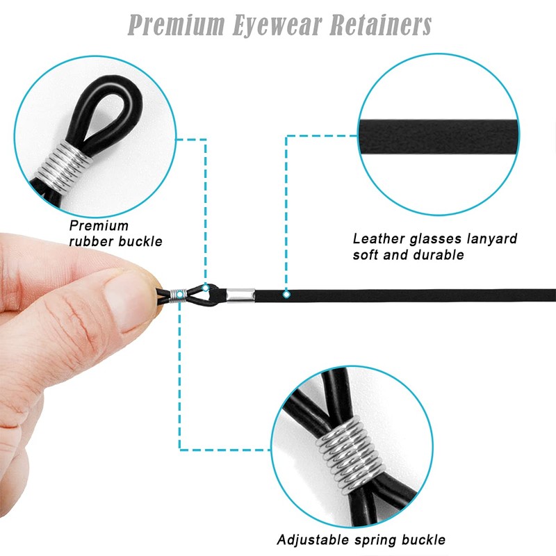 VOOGLASS Glasses Strap(6 PCS) Sports Eyeglass Strap,Adjustable Sunglasses Lanyard Neck