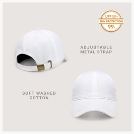 CHOK.LIDS Everyday Premium Dad Hat Unisex Cotton Baseball Cap for Men and Women Adjustable Lightweight Polo Style Curved Brim (White.)
