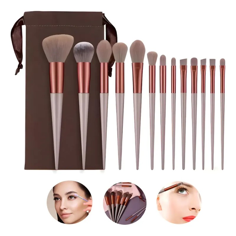 Set 13 Brochas De Maquillaje Profesional Juego De Brochas Color