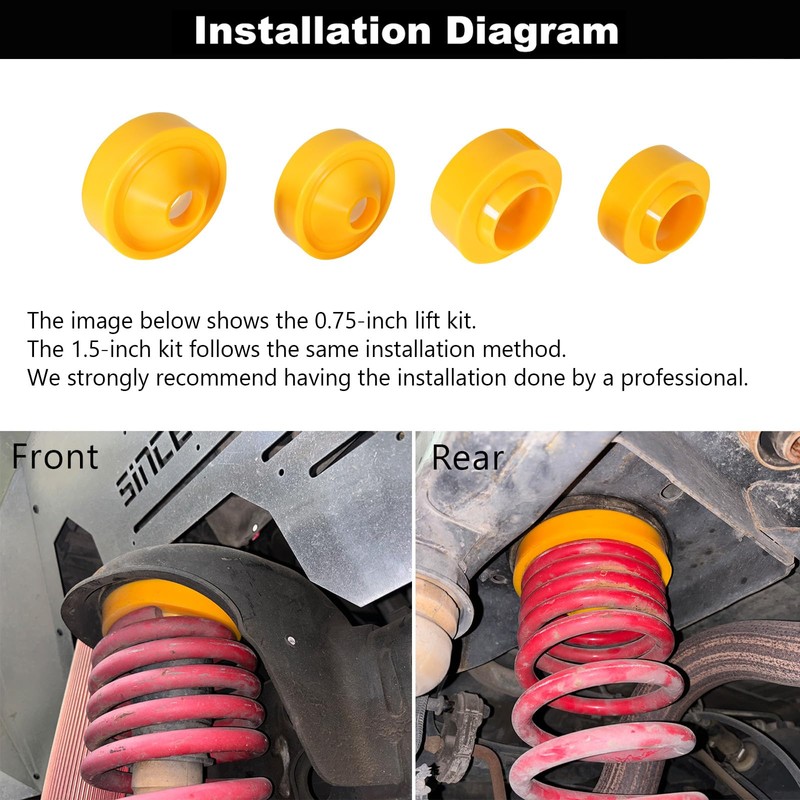 Hooke Road JK 1.5" Spacer Leveling Lift Kit Compatible with