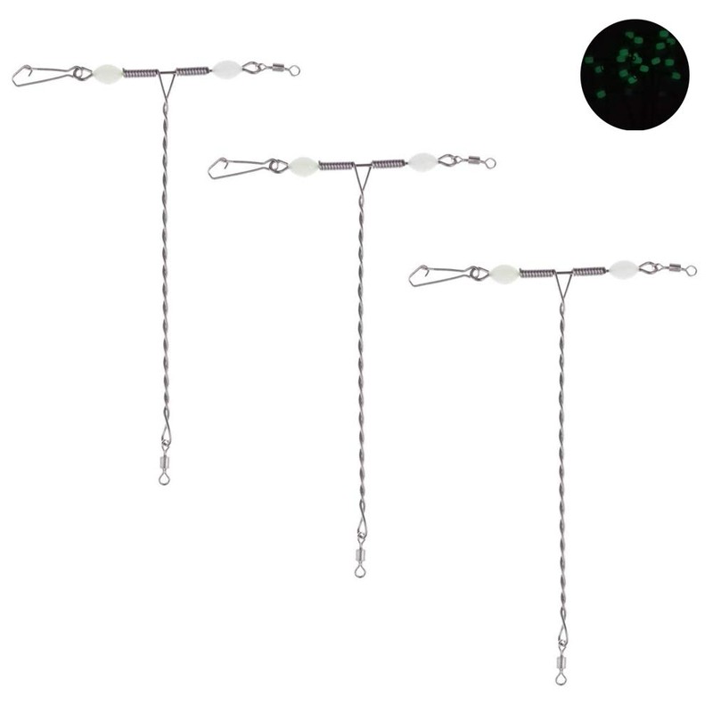 20PCS Wire Trace Leader Rig Stainless Steel 1 Arms Fishing