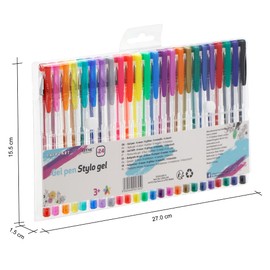 EXERZ Gel Pen Set 24pcs Rainbow Colour Arts and Crafts -Fine Ink Ballpoint Pens, Vibrant Colour, Free Flowing, Include Glitter, Neon, MetallicaAnd Classic Shades