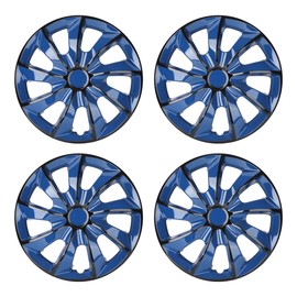CPW 17’’ Wheel Rim Cover Hubcaps Universal Snap On Car Truck SUV Car Accessories ABS & PC Material Replacement Hub Caps Set of 4 (17 Inch-Black Lacquer & Blue Lacquer)
