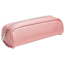 Exacompta - Ref 52680E - 1 Trapezoid Perle Pencil case in Metallic Effect Imitation Leather - Washable with a Damp Cloth - Lined with Polyester - Random Colours: Blue or Pink