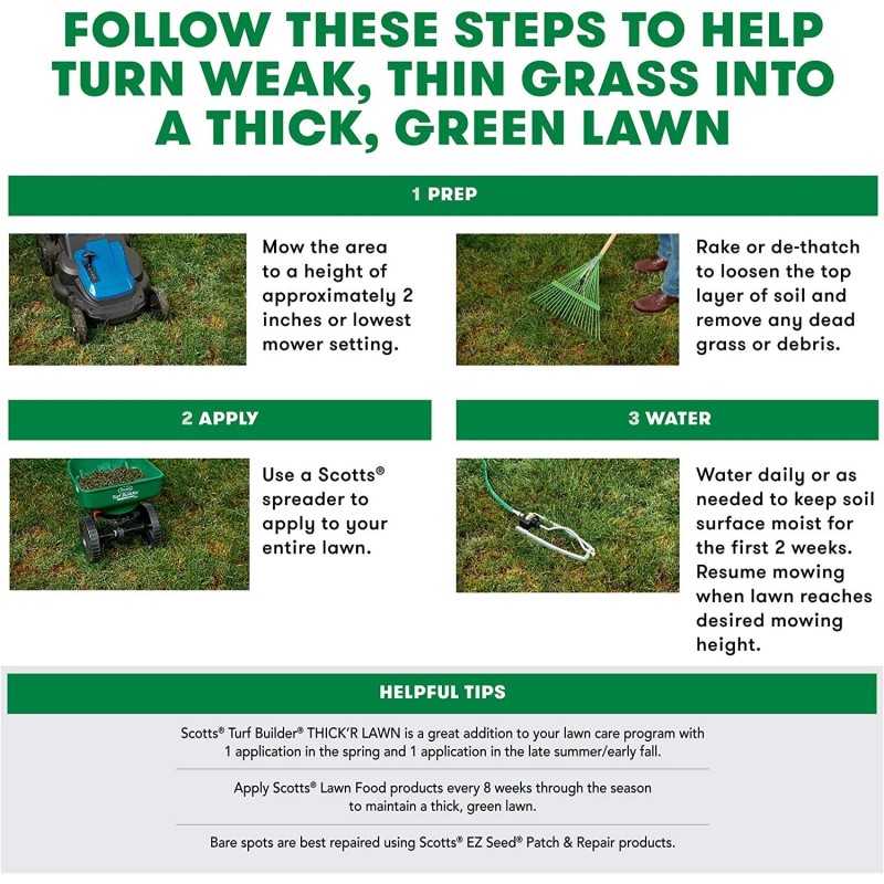 Scotts Turf Builder Thick'R Lawn Sun and Shade, 3-in-1 Solution