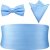 PenSee Fashion Elegant Light Blue Bow Ties for Men -