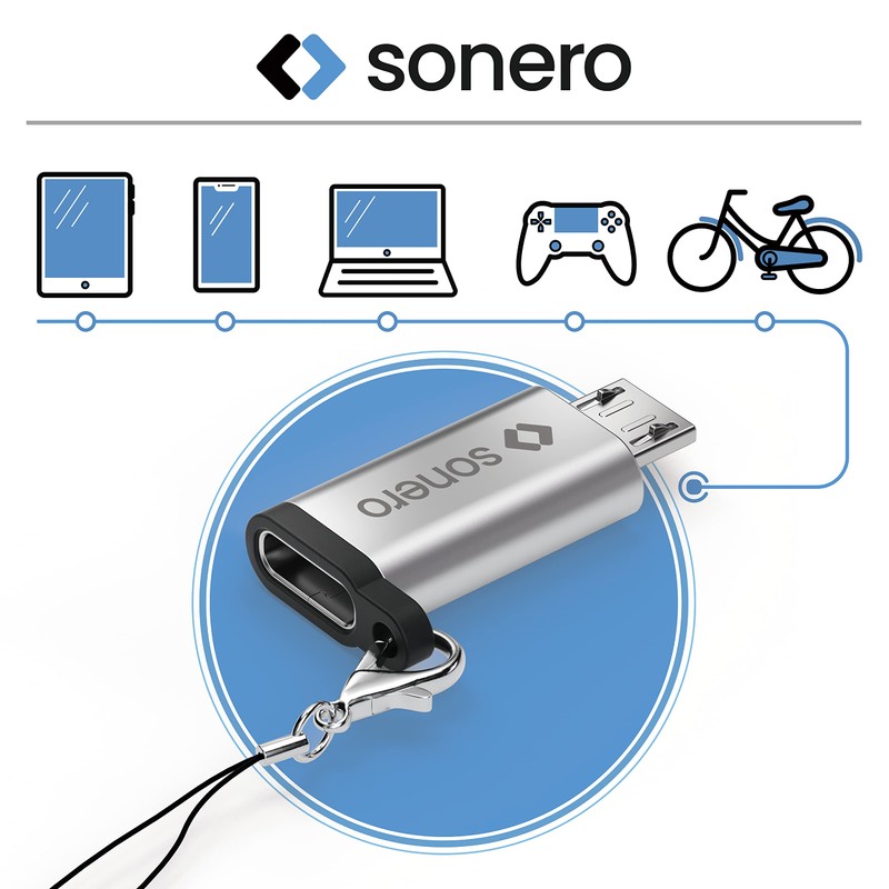 Sonero Micro USB auf USB-C Adapter, kompatibel mit Apple Geräten,