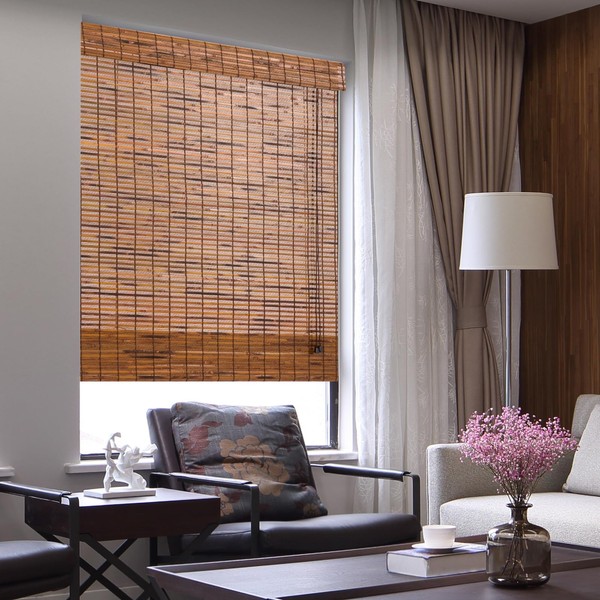 Bamboo Roman Window Blinds Sun Shades, Light Filtering Roller Shades,