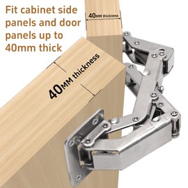 HBL' 2 Pack Soft Close Cabinet Hinges, 135-175 Degree Hydraulic Kitchen Cabinet Hinges for Lazy Susan, Surface Mounted for Framless Thick Doors