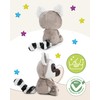 NICI Glubschis Lemur King Lou Cuddly Toy, 25 cm, White,