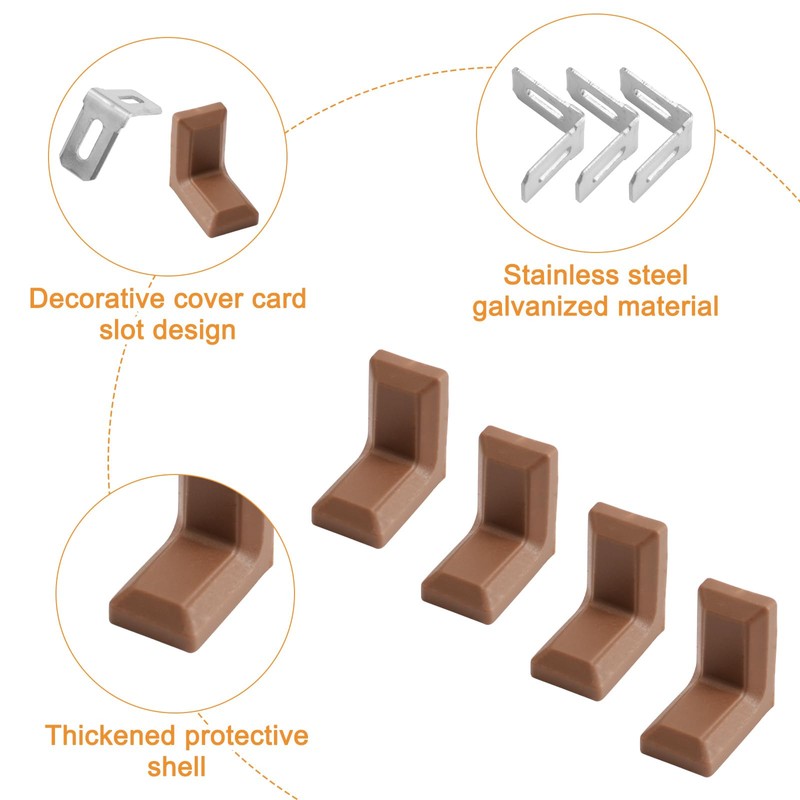 MOROBOR Angle Bracket, 40Pcs L-Shaped Steel Galvanized Corner Brace with