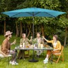 Sun-Ray Rectangular Patio Umbrella 6.6ft by 10ft with 22 Solar