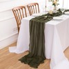 Aoksunova Muslin Wedding Table Runner, Olive Green, 4 m, Cheesecloth