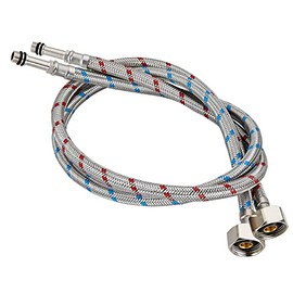 Aolemi 32-Inch Faucet Supply Hoses Braided Stainless Steel Long Faucet Supply Lines Connector 1/2-Inch Female Compression Thread x M10 Male Connector 2 Pcs (1 Pair)