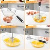 Manual Whisk Egg Beater, Stainless Steel Anti Hand Push Egg