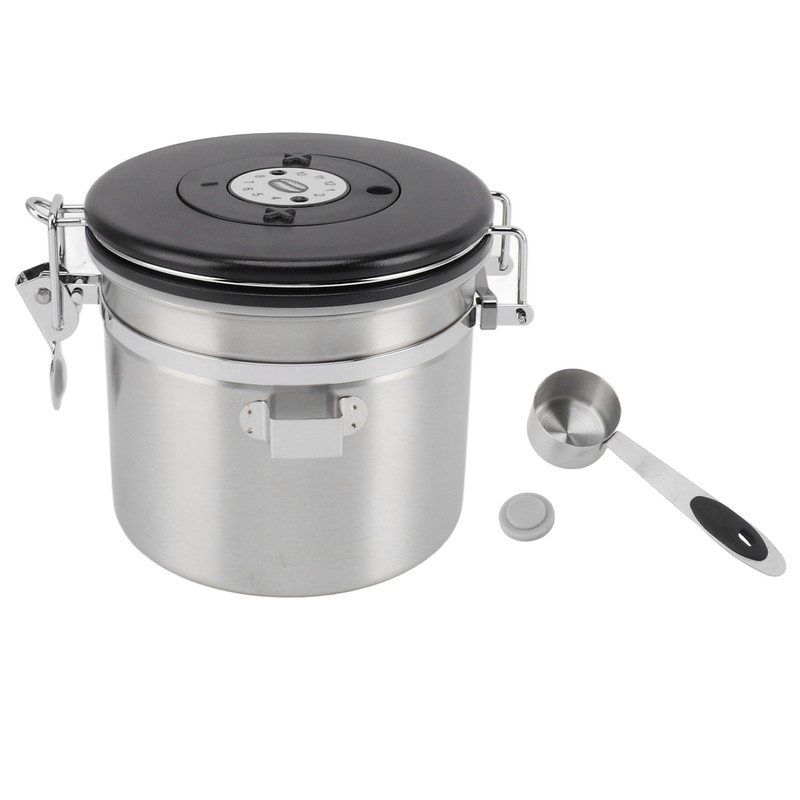 Airtight Coffee Canister 1.2L 304 Stainless Steel Coffee Bean Storage