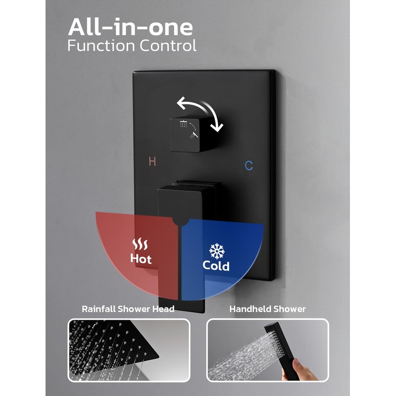 Britulif 12 Inch Shower Faucet Set, High Pressure Shower Systems