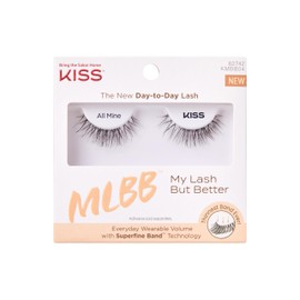 KISS My Lash But Better, False Eyelashes, 'All Mine', 10 mm, Includes 1 Pair Of Lashes, Contact Lens Friendly, Easy to Apply, Reusable Strip Lashes, Glue-On