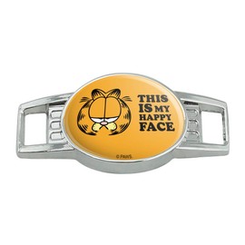 GRAPHICS & MORE Garfield This IS My Happy Face Shoe Shoelace Shoe Lace Tag Runner Gym Charm Decoration
