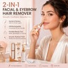 2-in-1 Rechargeable Facial Hair Remover & Eyebrow Trimmer for Women