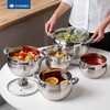 Daniks Modern 6-Piece Stainless Steel Cookware Set with Glass Lids,
