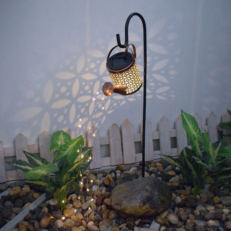 Solar Watering Can Lights Automatic Unique Rust Proof Convenient Retro