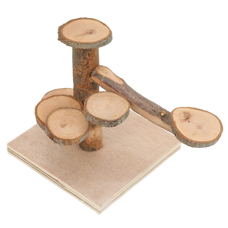 Wooden Hamster Platform Toy Hamster Playground Stand Rotating Ladder for