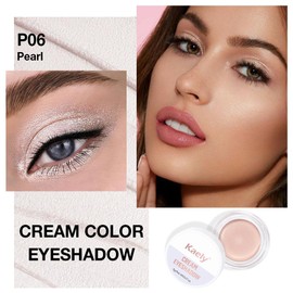 Cream Single Eyeshadow Makeup, Pearl Translucent Purity Shimmer Glitter Metallic Eyeshadow, Waterproof Natural Mini Eyeshadow Brightener, sombras en crema para ojos, Talc, Paraben & Cruelty Free, P06