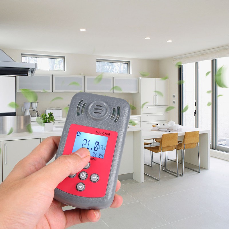 UA6070B High Precision Portable Digital Handheld Oxygen Alarm Detector Tester