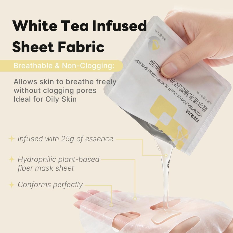 Lactobionic Acid Mask 5 EA, Oil Control Sheet Mask for