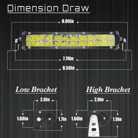 7 Inch Slim LED Light Bar for Truck Tractor, Small LED Pods Off Road Driving Auxiliary Fog Lights 60W 6000lm, Waterproof Flood Work Light Bar for ATV UTV RZR RC RV Lawn Mower Golf Cart E-Bike
