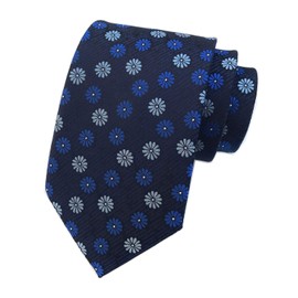 Corbata para hombre con patrón mixto de lunares, cachemira, rayas, floral, varios colores, Azul Marino Floral, Talla única