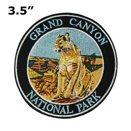 Grand Canyon National Park 3.5" Embroidered Patch DIY Iron or Sew-on Decorative Vacation Travel Souvenir Applique Wander Nature Wildlife Hike Trek Camping Explore Mountains Stars Moon Bear Wolf