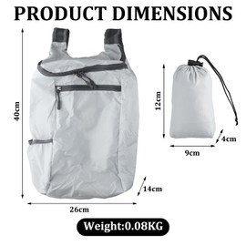 Xorim Ultralight Foldable Backpack & Hiking Backpack - Multipurpose Small Back pack for Women, Men, Hiking, Camping, Daily Use (Gray)