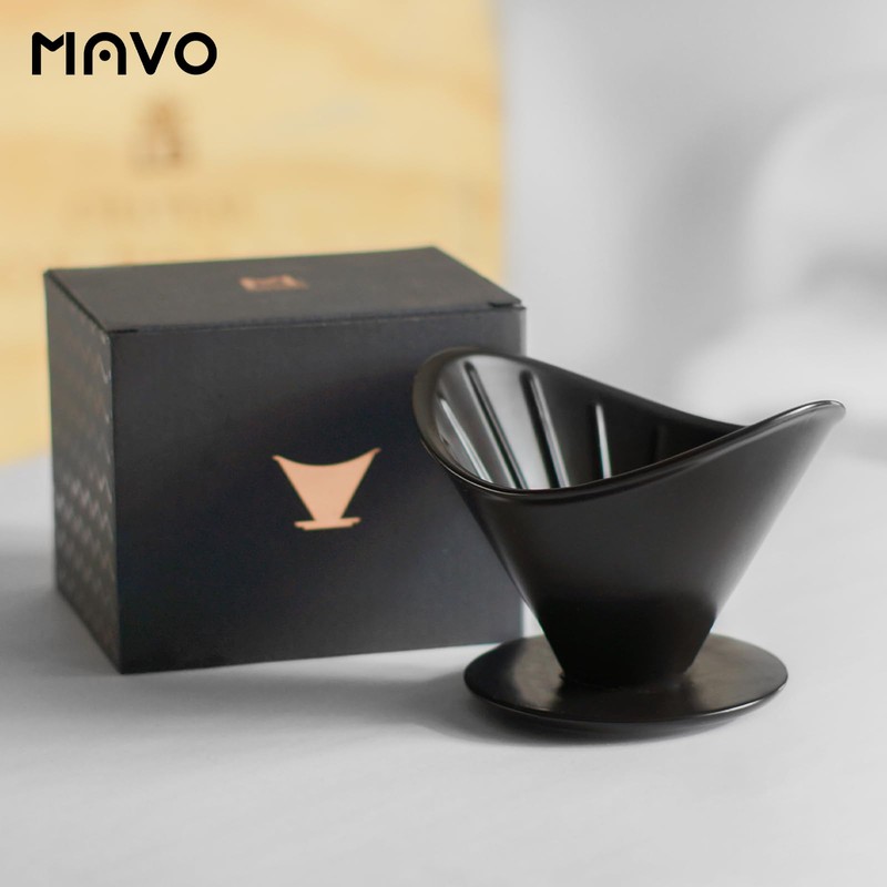 MAVO Coffee Dripper, Pour Over Ceramic Coffee Dripper with Tray,