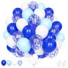 Balloons Blue White Pack of 60 12 Inch Matte White Pastel Blue Latex Hélium Confetti Balloons for Boys Men Birthday Baby Shower Anniversary Engagement Wedding Graduation Party Decoration