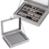 Quelay 12 Pair Mens Cufflinks Set with Display Jewelry Case