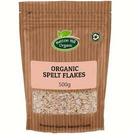 Organic Spelt Flakes 500g by Hatton Hill Organic | Perfect for Breakfast, Baking, and Cooking