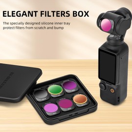 DGBAY Magnetic ND Filters 6 Set, CPL,MCUV,ND 8,ND 16,ND 32,ND 64 Lens,Aluminum Alloy Frame Len Set,Compatible with DJI Osmo Pocket 3 Camera Accessories,6 Lens(CPL+MCUV+ND8/16/32/64)