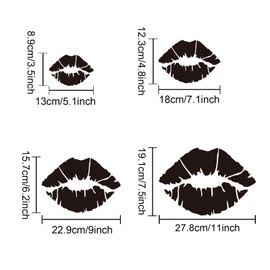 MAYJOYDIY Set of 4 Lip Stencils Kiss Lips DIY Stencil Lips Lipstick Mouth 4 Sizes 15 ~ 30 cm Reusable Sturdy PET Stencils Album Wall Furniture Room Decorative Card Template