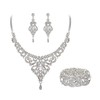 EVER FAITH Wedding Jewelry Sets Crystal Retro 1920s Leave Vase