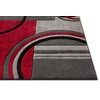 Well Woven Galaxy Waves Grey & Red Geometric Circles Ruby