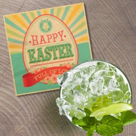 Unbranded Happy Easter 3d Full Of Love Card 4'' X 4'' Square Wooden Coaster