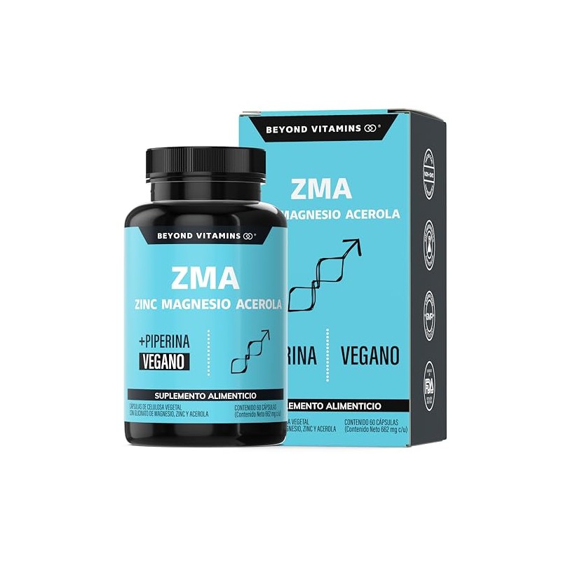 Zinc Magnesio Acerola Zma Piperina Máxima Absorción Azúcar Suplemento Alimenticio