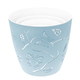 Lashuma Planters Pack of 4, 4 in 1 Flower Pots in Staggered Sizes, Round Propagation Pots Blue
