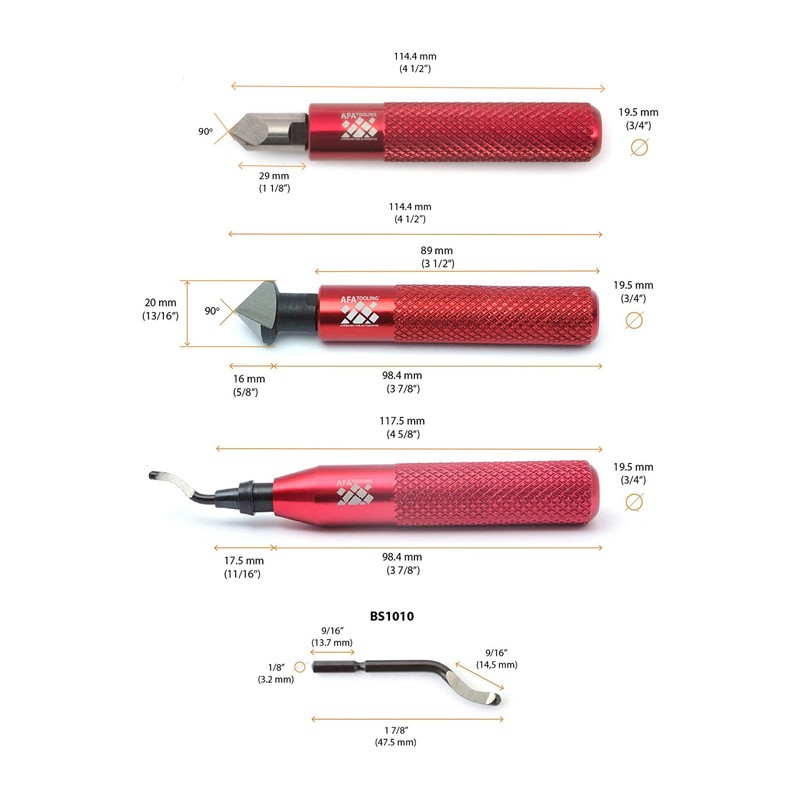 AFA Tooling - Deburring Tool & 2 Countersink Hand Reamers