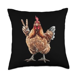 Serama Chicken Showing The Peace Sign Throw Pillow