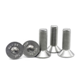 Fullerkreg 18-8 Stainless Steel Hex Drive Flat Head Screw M10 x 1.5 mm Thread Size, 25 mm Long,Packs of 10