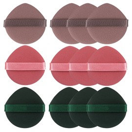 Samcos Cushion Funde Puff Sponge Makeup Puff Soft, Absorbent, Multifunctional, For Wet and Dry Use, Water Drop Shape, 3 Colors, Set of 12