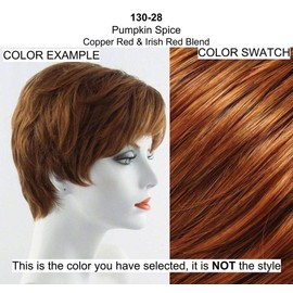 Crush Ponytail Color 130/28 Pumpkin Spice Easihair Hairpieces 7.5-10" Length Reversible Claw Clip Attachment Synthetic Curly Layered Pony Clip On Bundle MaxWigs Hairloss Booklet